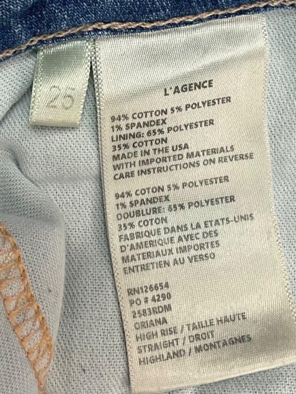 L'AGENCE Oriana High Rise Straight Leg Jean 25 Highland - Picture 6 of 15